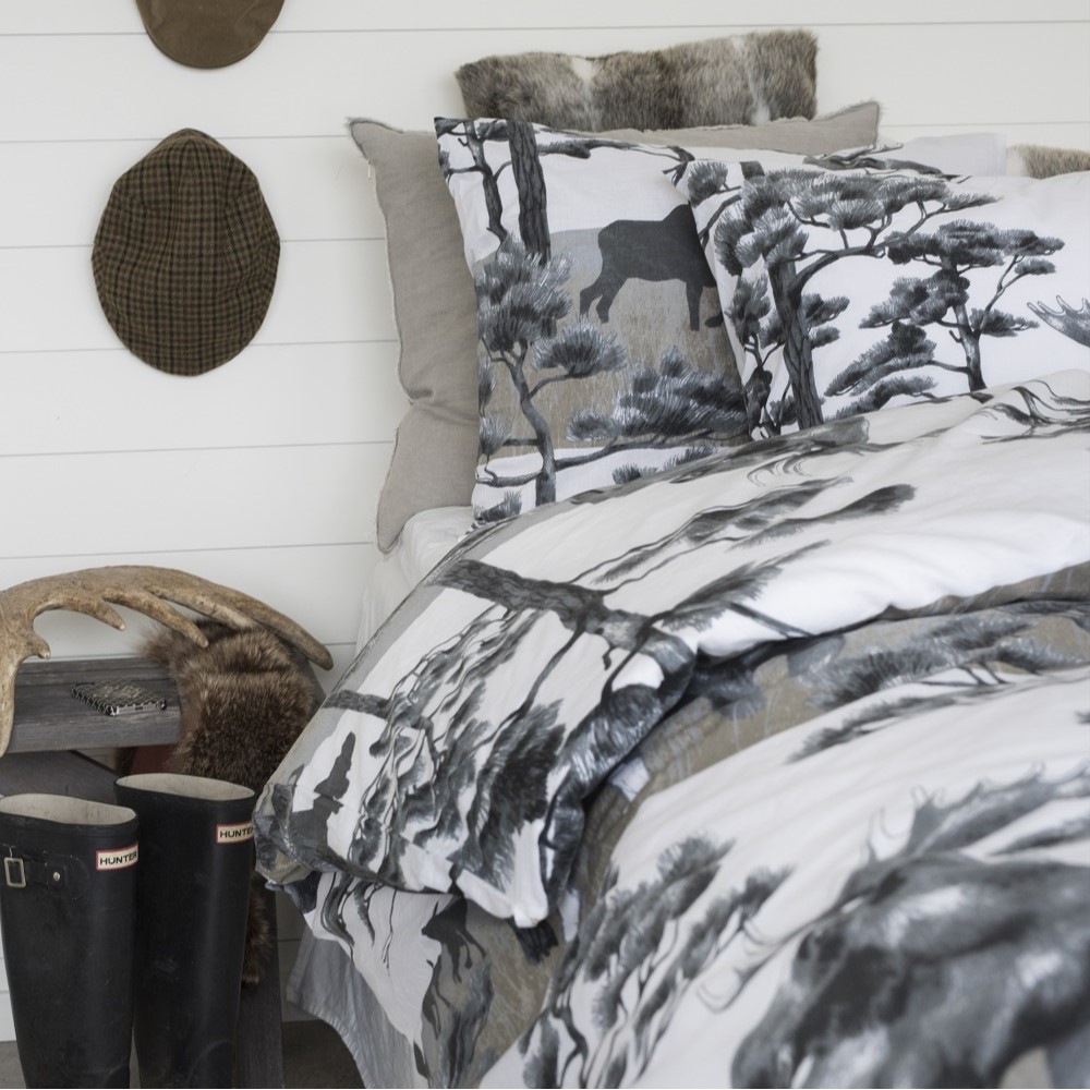 Påslakanset Borganäs of Sweden Älg Grå Enkelsäng