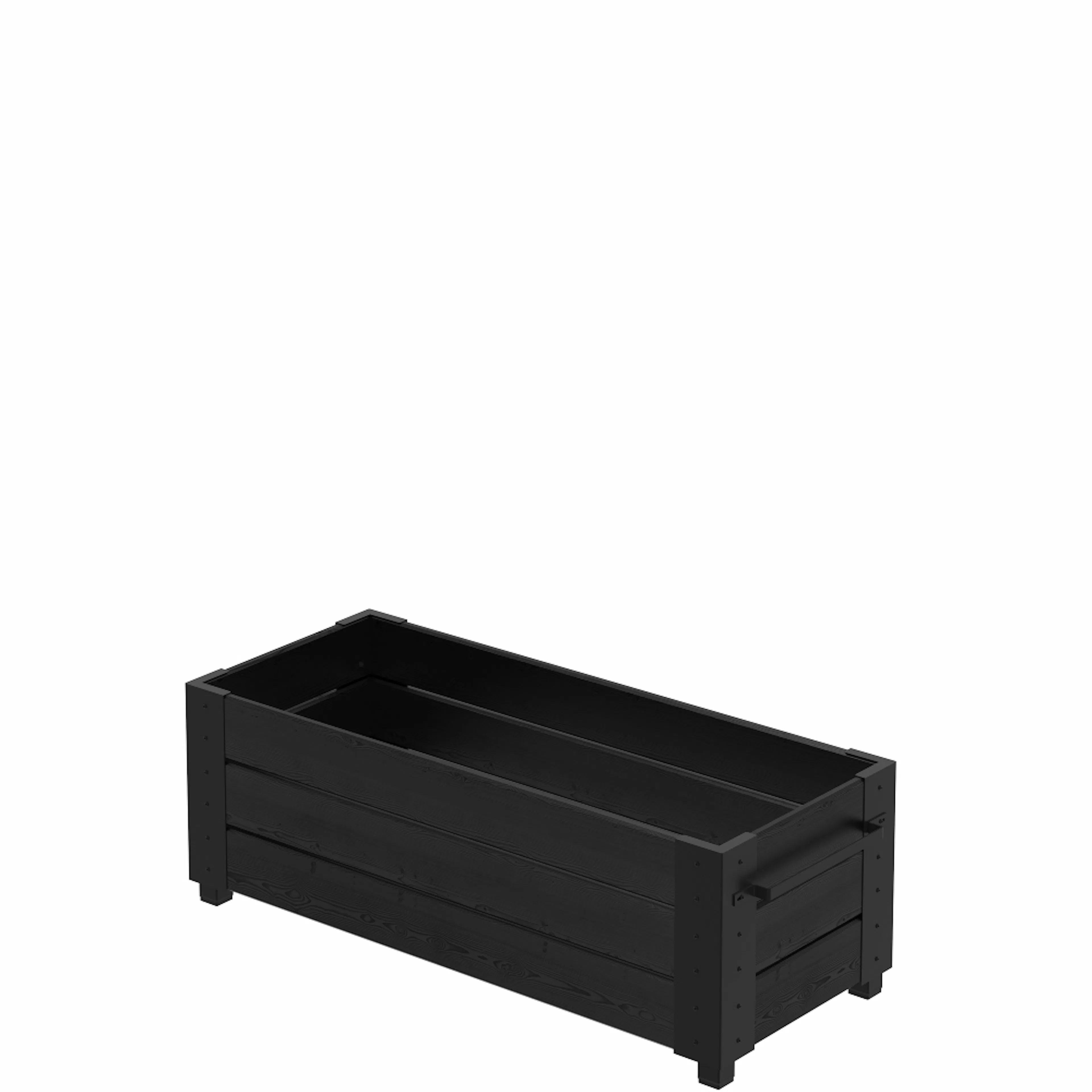 Blomlåda med Fötter PLUS Cubic Svart 120 x 50 x 42 cm