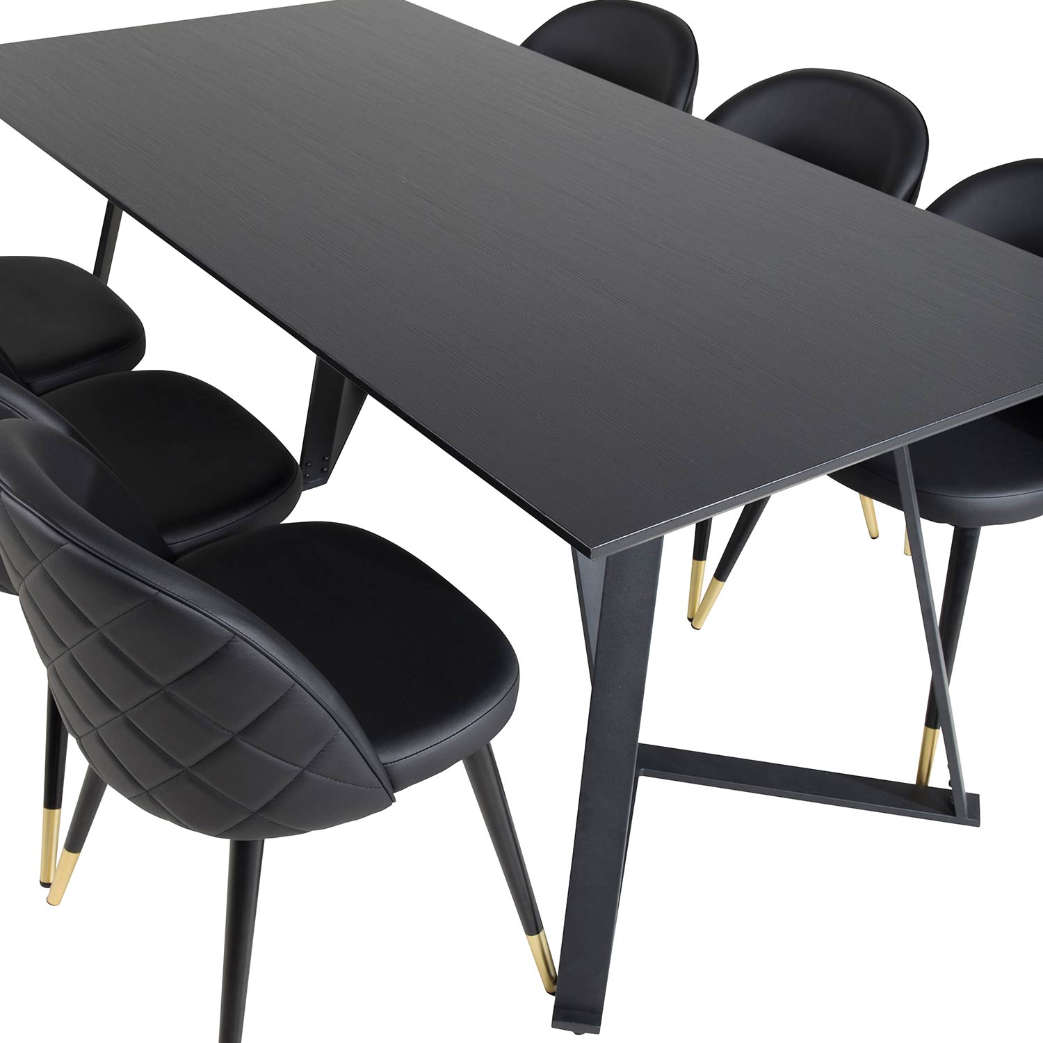 Matgrupp Venture Home Madde med 6 Valentina Stolar Konstläder