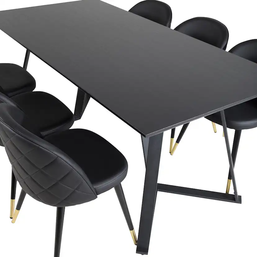 Matgrupp Venture Home Madde med 6 Valentina Stolar Konstläder