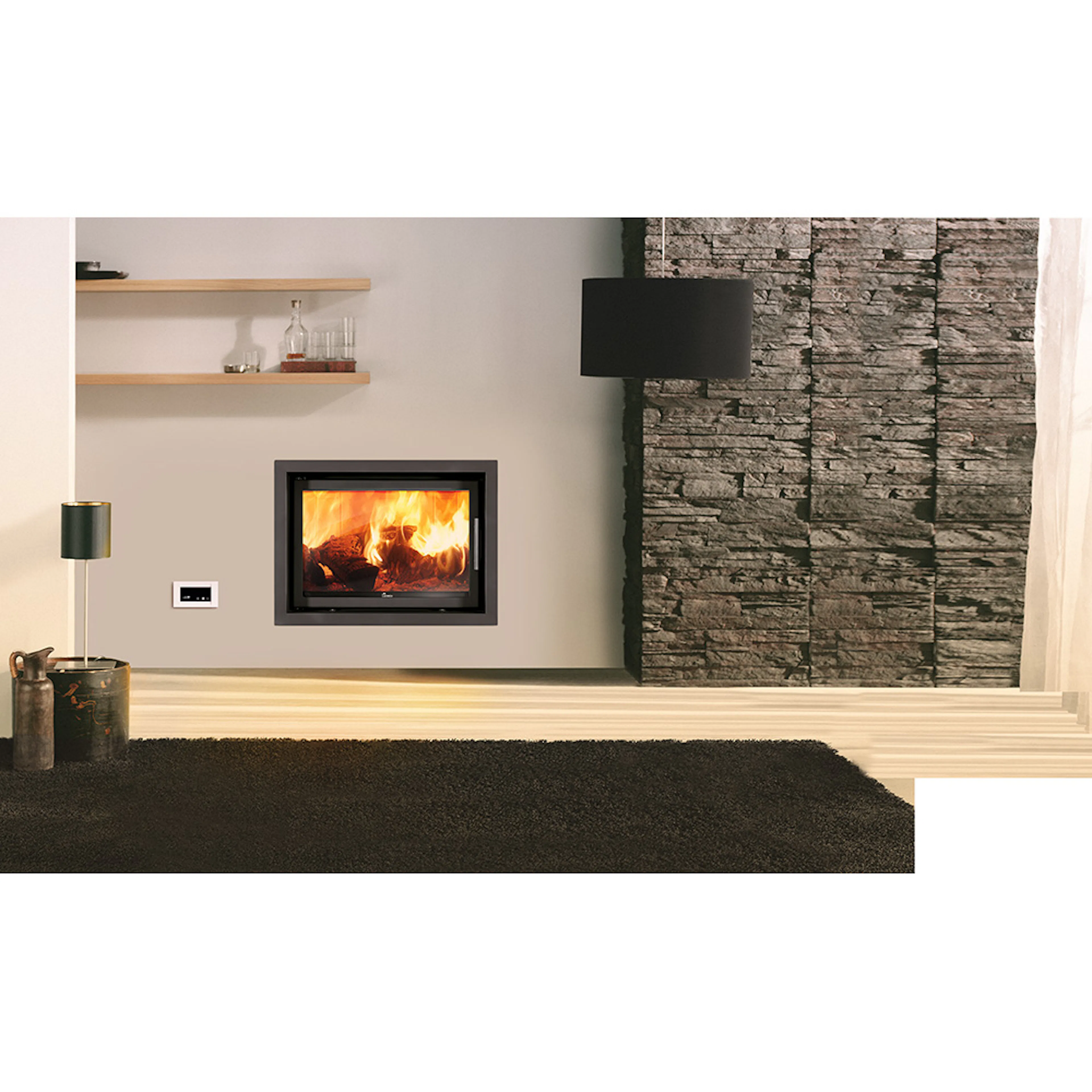 Öppen spis och kamin Lacunza Inca 80 Utan turbinfläkt, Material: Thermotte