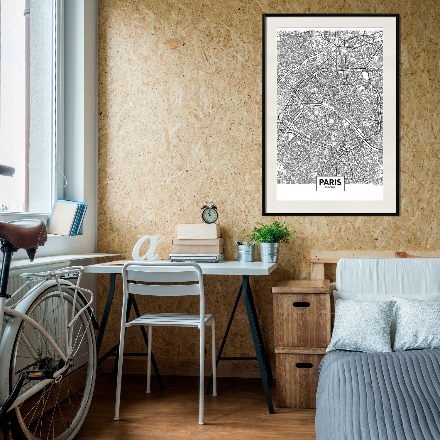 Poster Artgeist Affisch Map of Paris