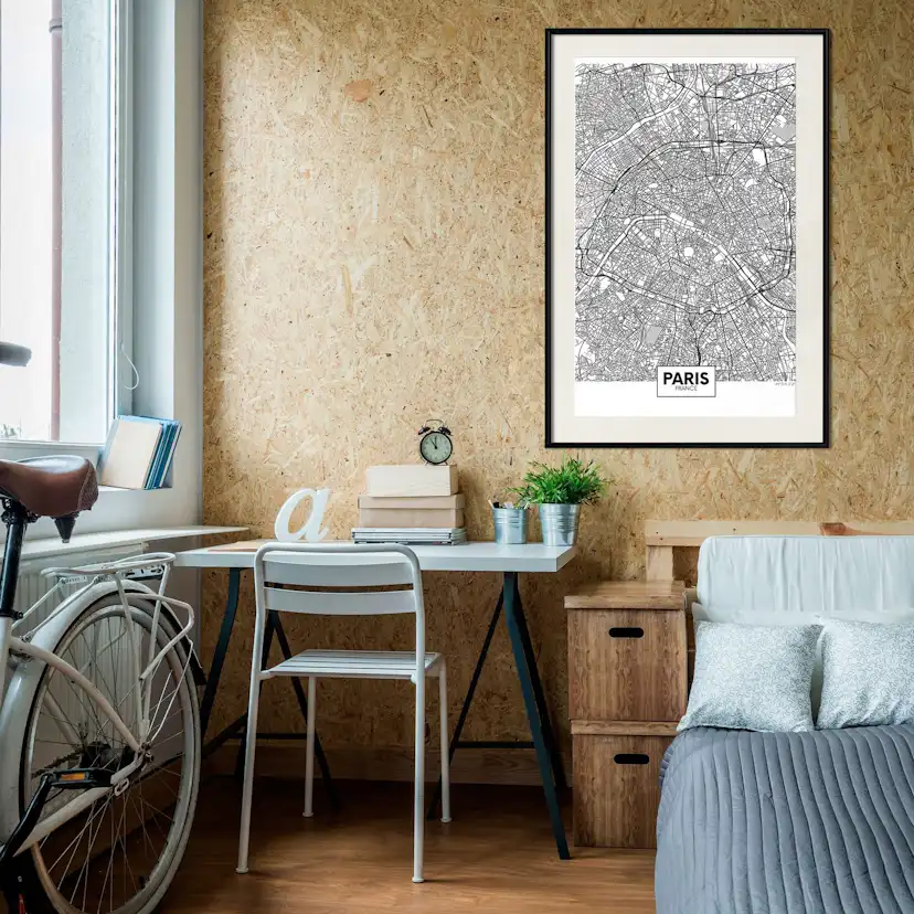 Poster Artgeist Affisch Map of Paris