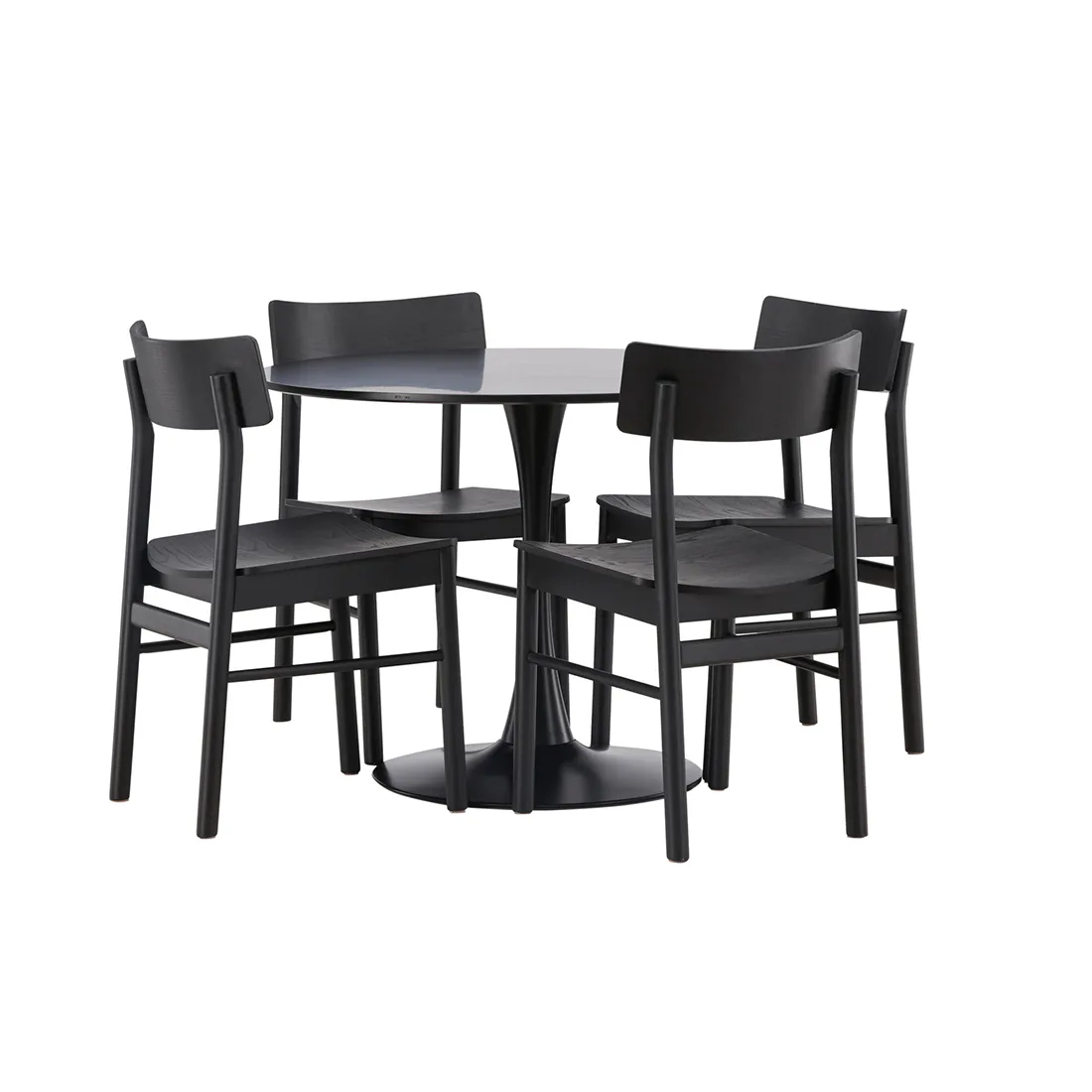 Matgrupp Venture Home Glade Ø100 cm med 4st Montros Matstolar