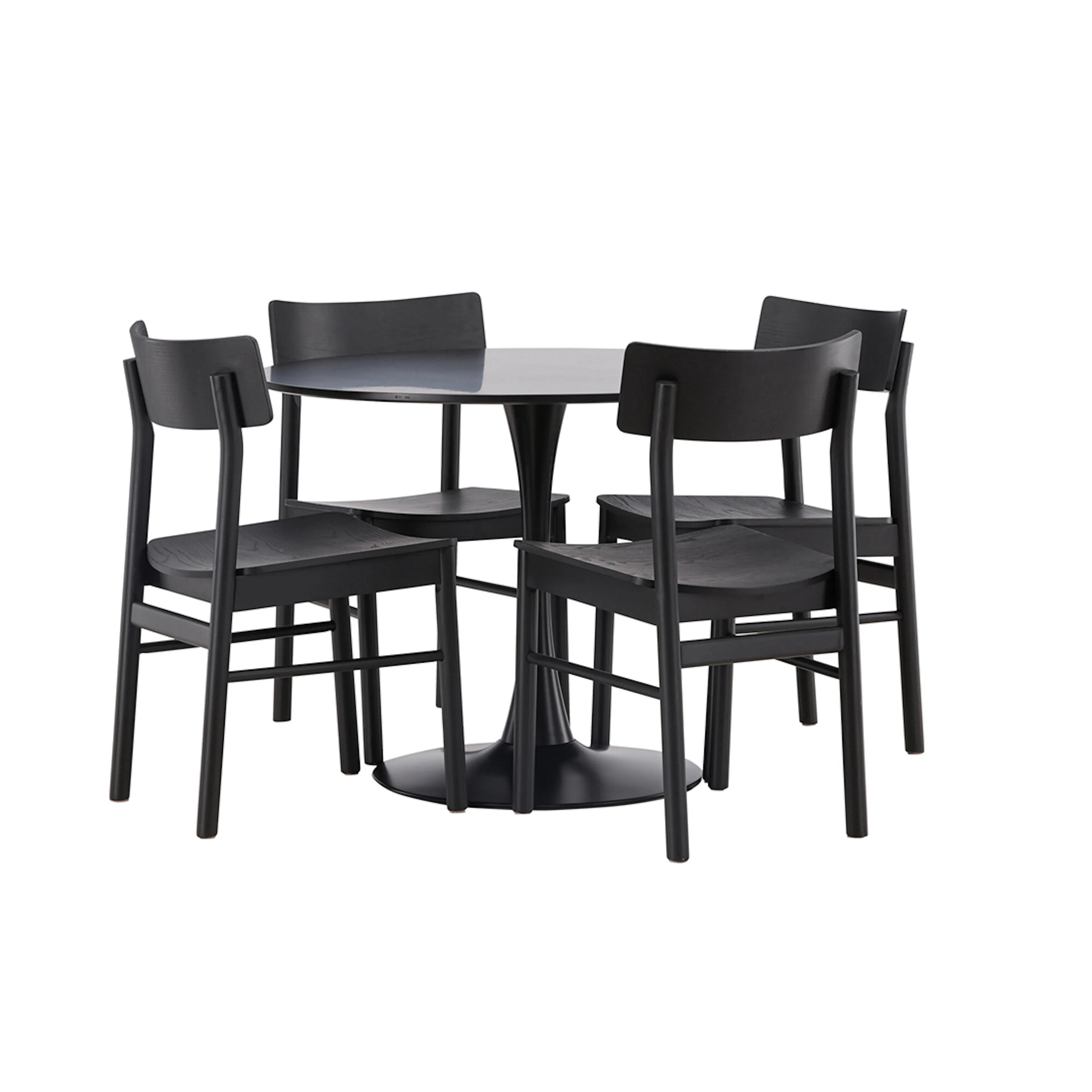 Matgrupp Venture Home Glade Ø100 cm med 4st Montros Matstolar