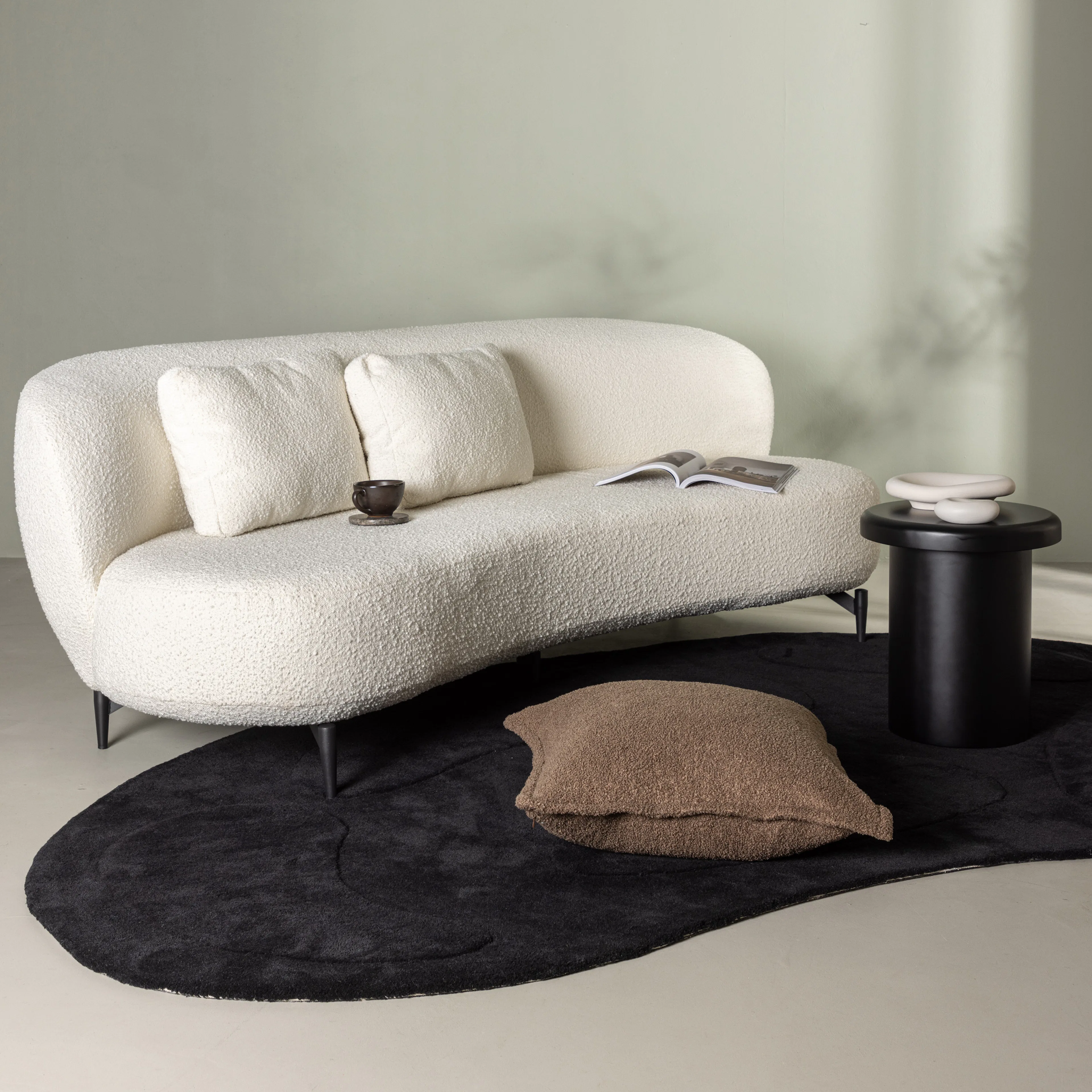 3-sitssoffa Venture Home Luna Boucle Vit