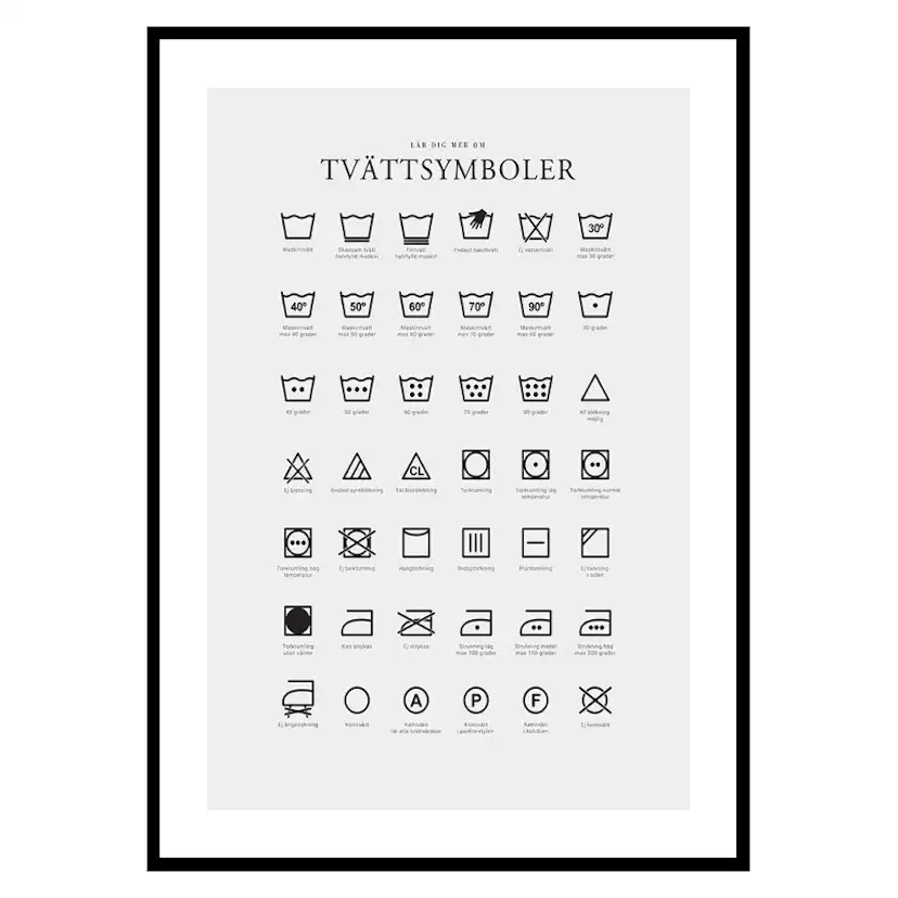Poster Gallerix Tvättsymboler