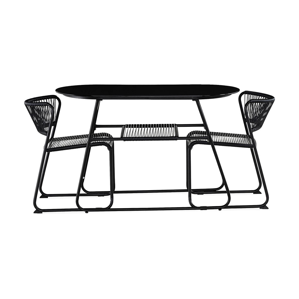 Caféset Comfort Garden Lamborg 120 cm Oval med 2 Trädgårdsstolar Utomhus