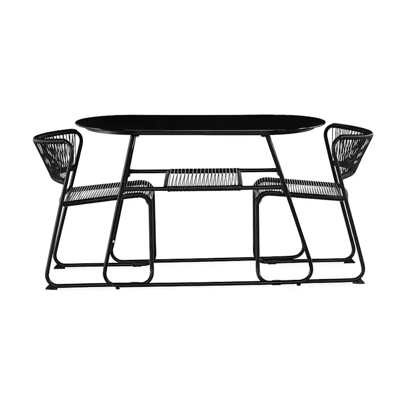 Caféset Comfort Garden Lamborg 120 cm Oval med 2 Trädgårdsstolar Utomhus