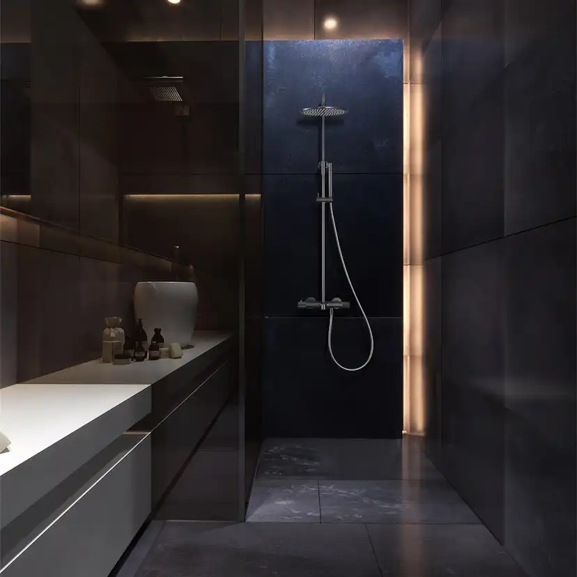 Takduschset Bathlife Vidd Tak med Badkarsblandare