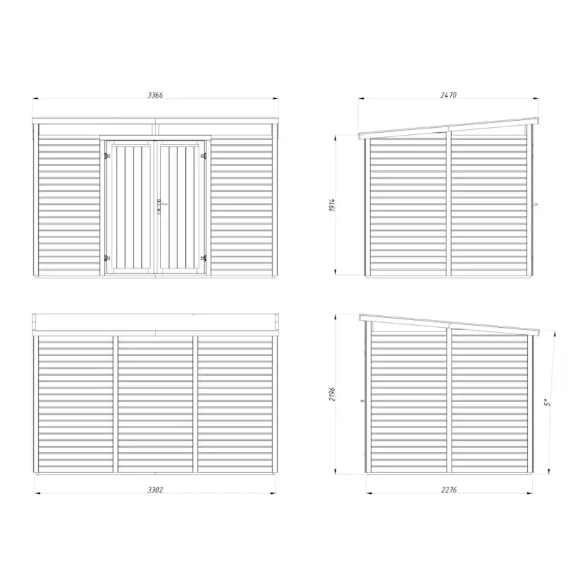 Förråd Palmako Elias 7,5 m² (inv. 7,3 m²)