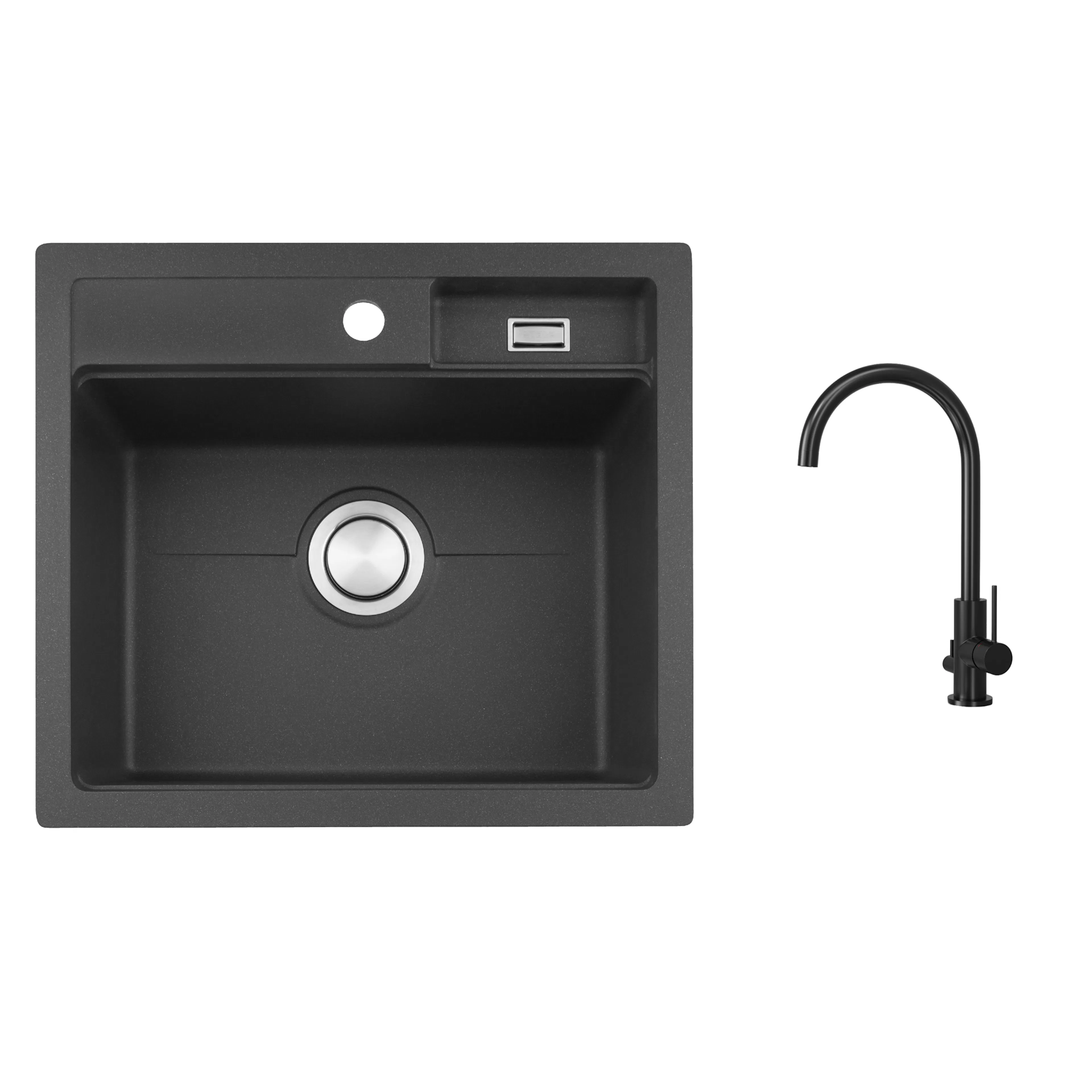 Diskho Stala CEG51-57B med Köksblandare Scandtap Steel Equip D