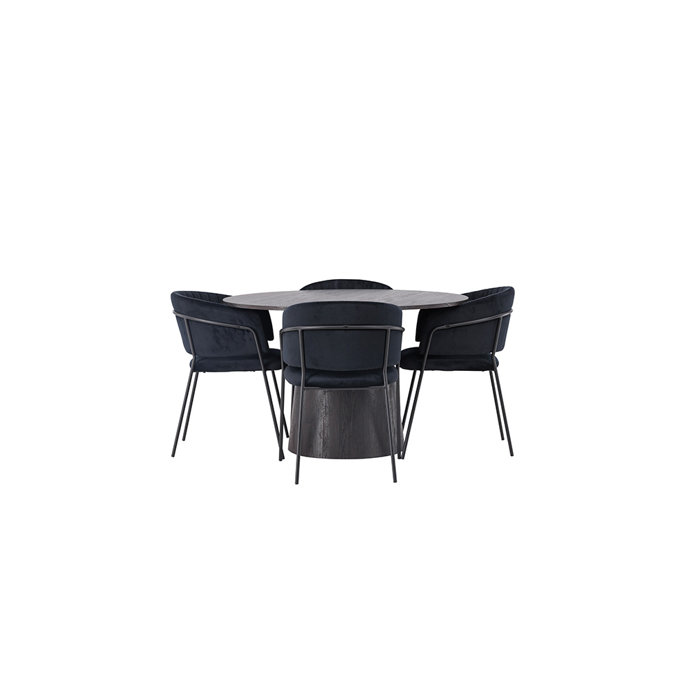 Matgrupp Venture Home Lanzo Ø120 cm med 4 st Selma stolar