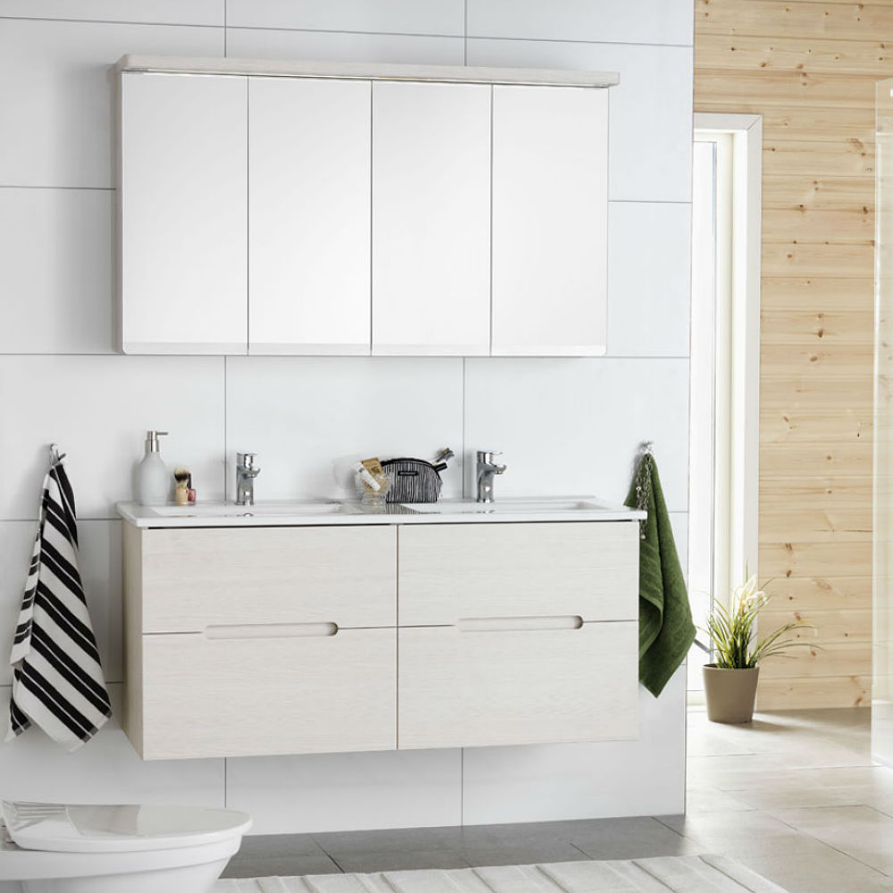 Möbelpaket Hafa Sun Vit Ek Spegelskåp Dubbel