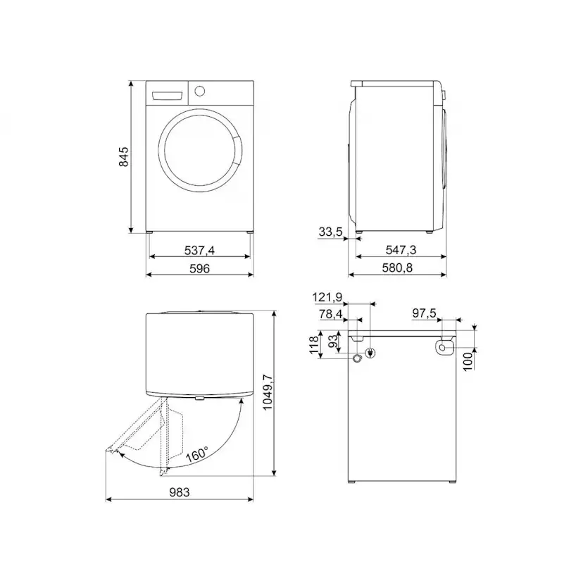 Tvätt- och Torkpaket SMEG WNP84SEAIN DNP82SEIN Invertermotor 1400 varv