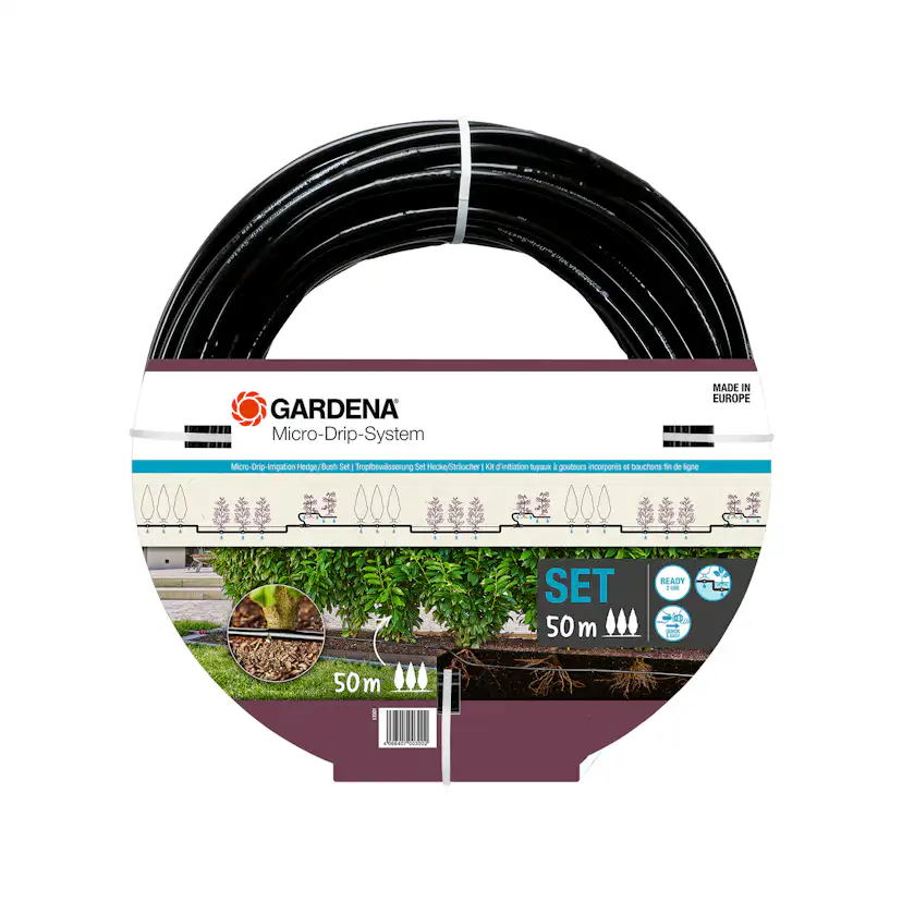 Droppslang Gardena 50 m Premiumpaket För Buskar & Häckar med Vattenfördelare & Bevattningsdator