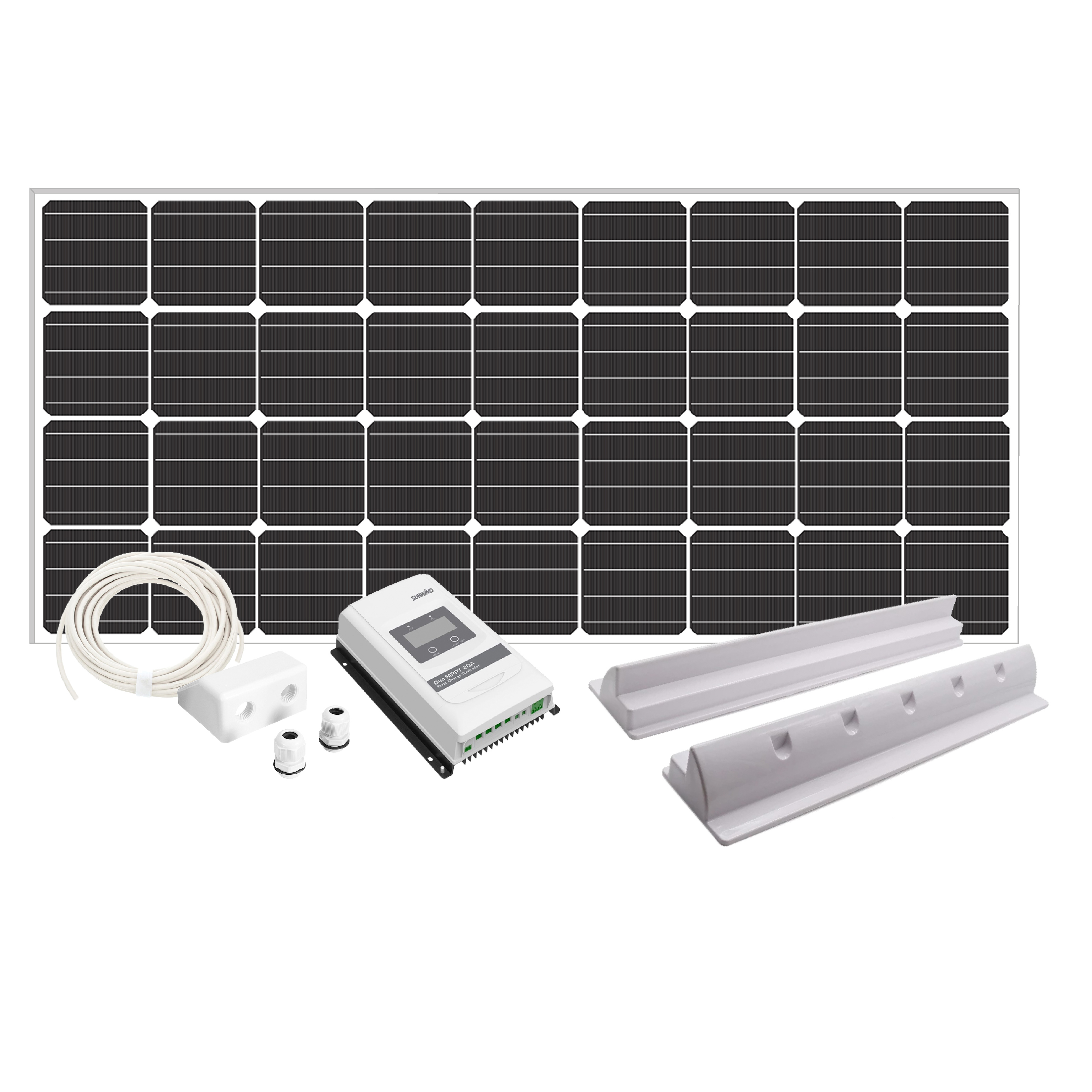 Solcellspaket Sunwind Caravan 200W MPPT, spoiler