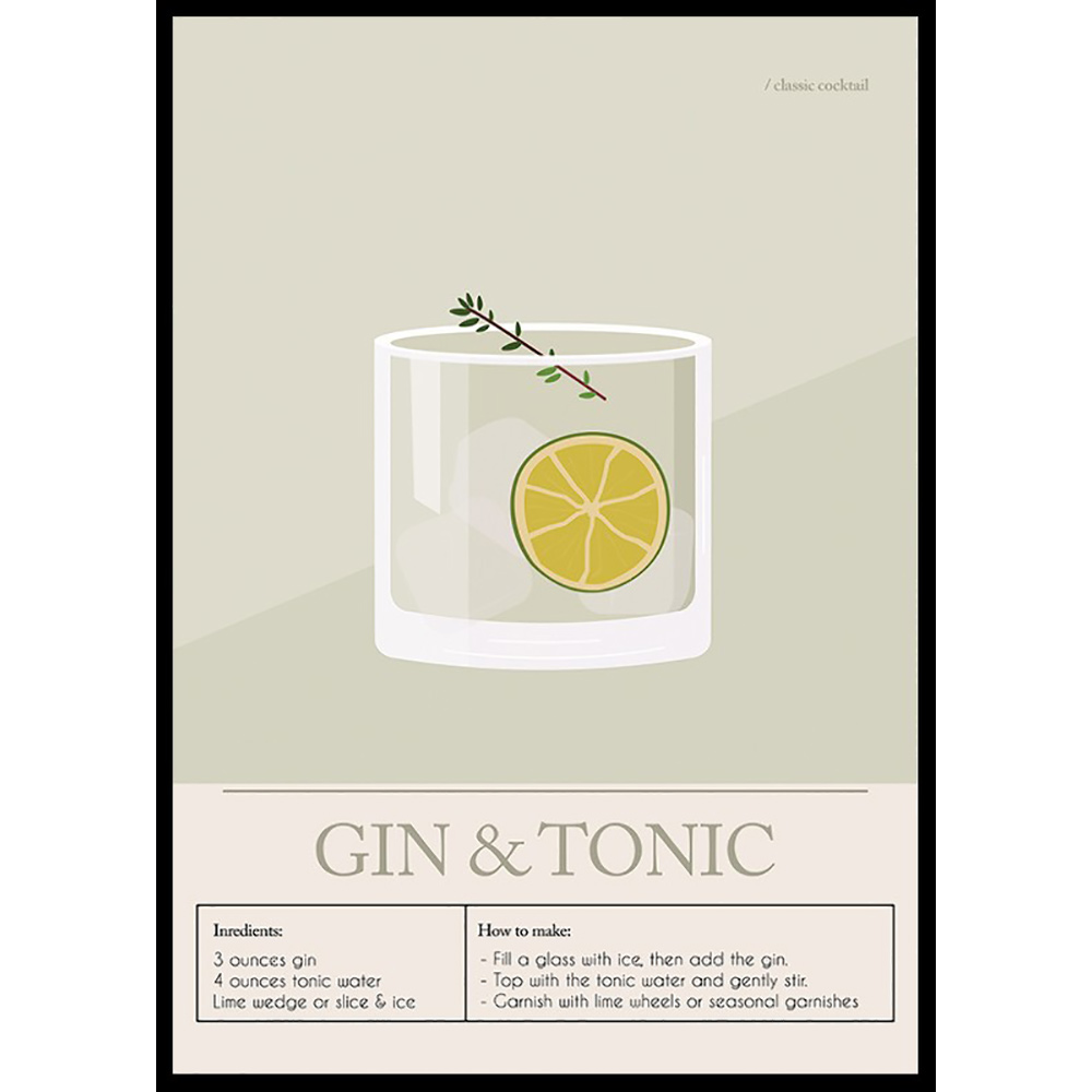 Poster Gallerix Gin Tonic Cocktail