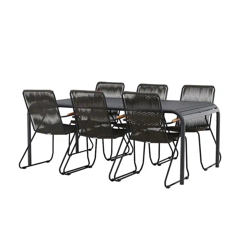Borneo Diningtable Aluminium - Black / Rectangular 100*200* Svart