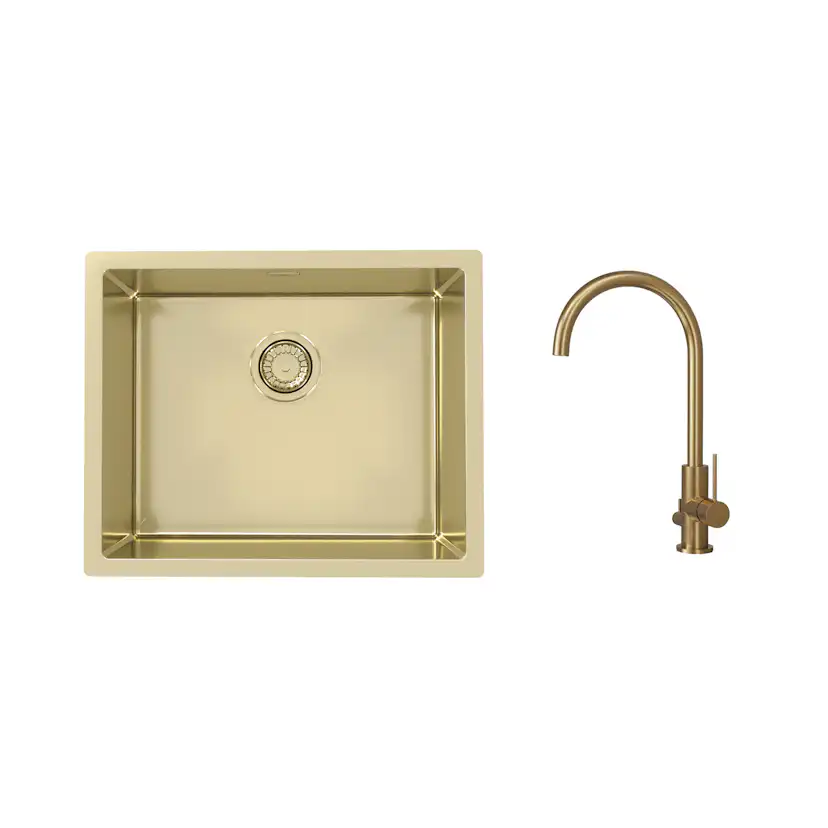 Diskho Stala Monarch-50 med Köksblandare Scandtap Steel Equip D