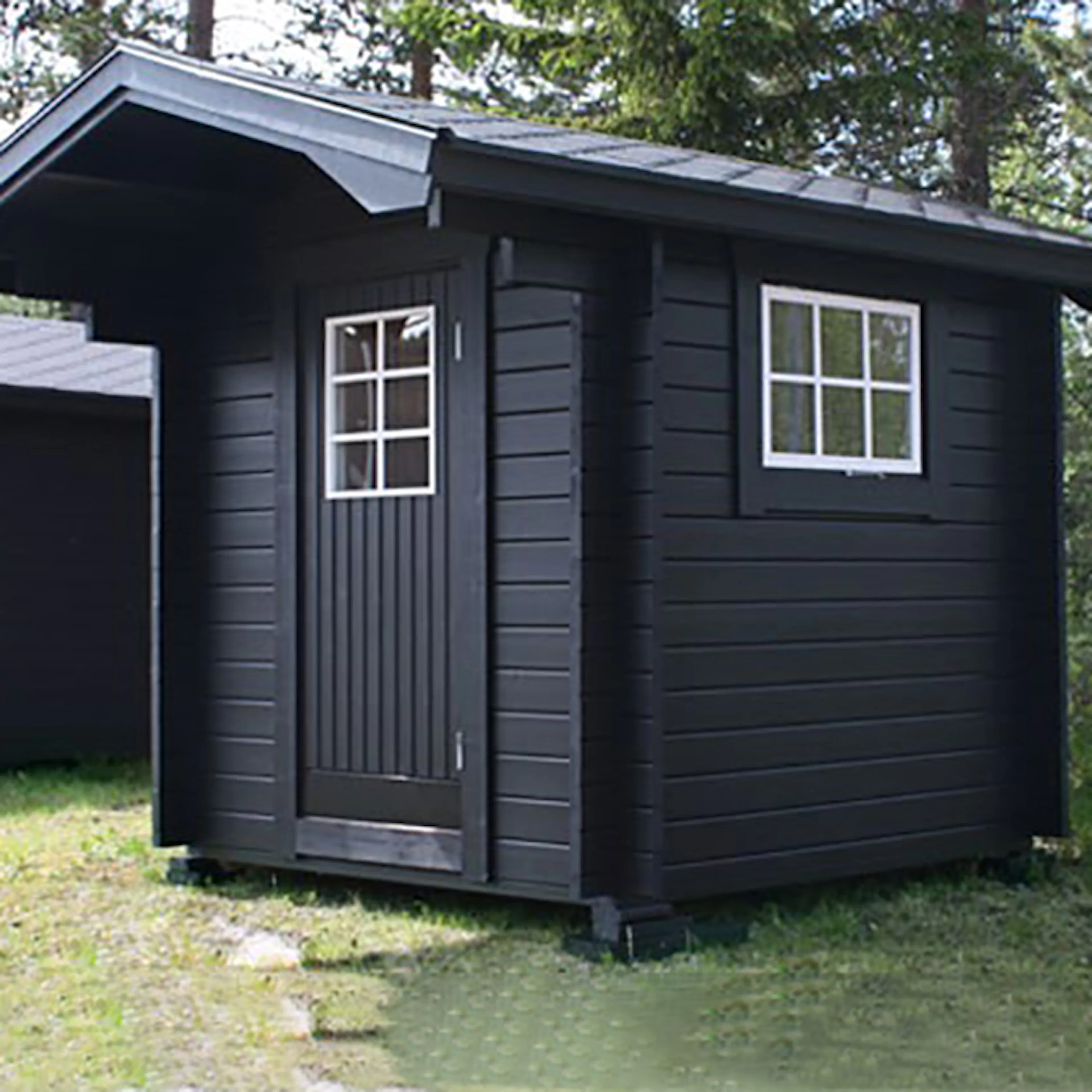 Friggebod Baseco Bruks 5 m² Timrad Trästuga med Sadeltak