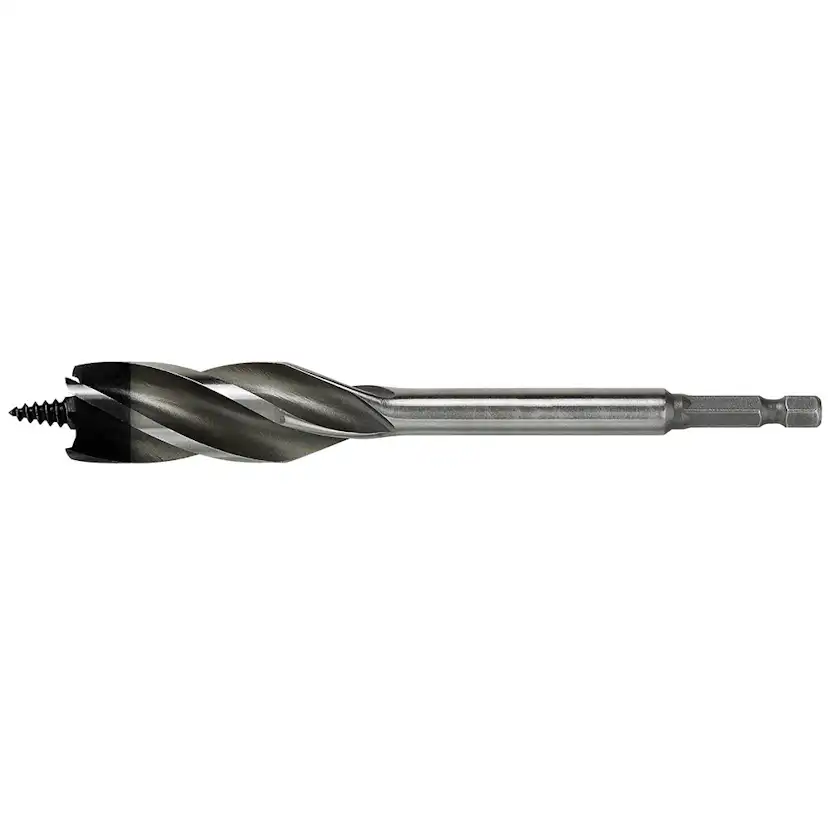 Träspiralborr Luna Tools HSS med fyra sidoskär - 1/4"-sexkantsfäste