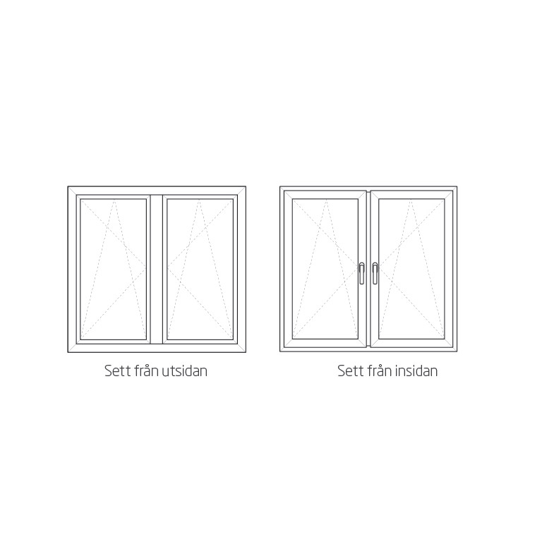 Sidohängt Fönster NorDan HelAlu 3-Glas 2-Luft Aluminium