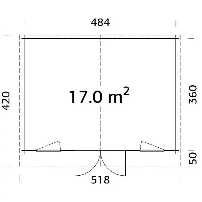 Klara 17,0 m2 PNT7012W2 Mörkgrå/Vit
