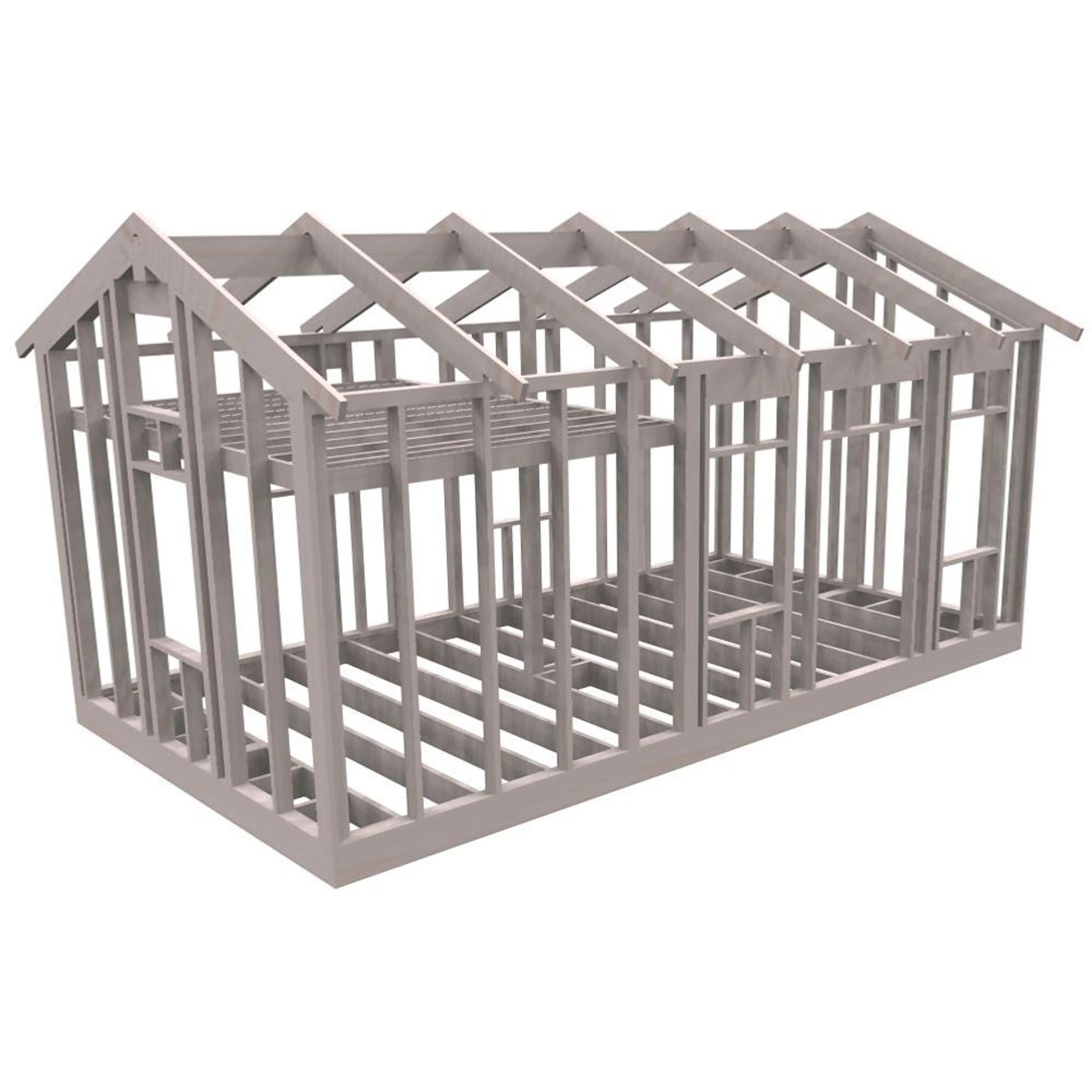 Attefallsstomme Byggstommar 22 grader Med Loft 7200x3940 mm Färdiga Sektioner