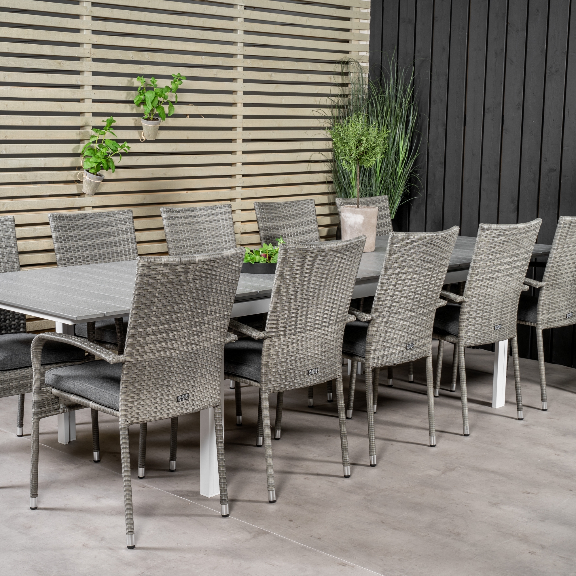 Levels Dining Table 224/324*100 - White Alu / Grey Aintwood Vit/Grå