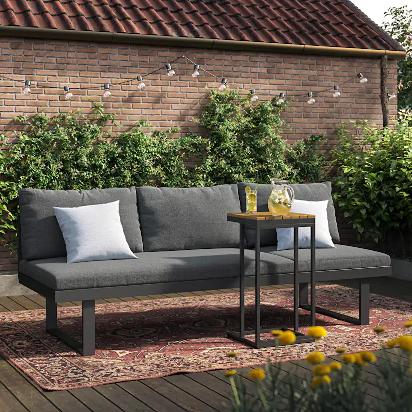 Utesoffa deNoord Samira Fällbar Utesoffa med soffbord - Solsäng i aluminium