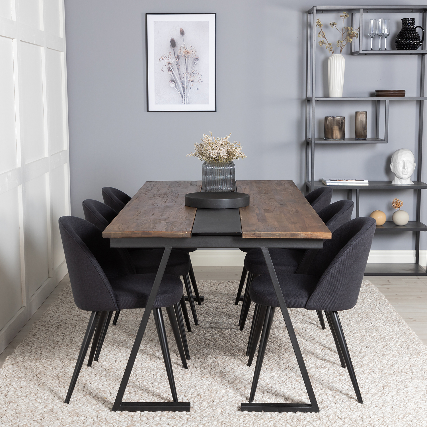 Matgrupp Venture Home Jane med 6 Valentina Stolar Polyestertyg