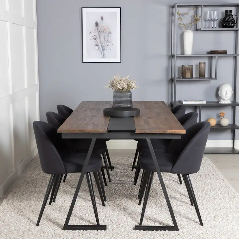 Matgrupp Venture Home Jane med 6 Valentina Stolar Polyestertyg