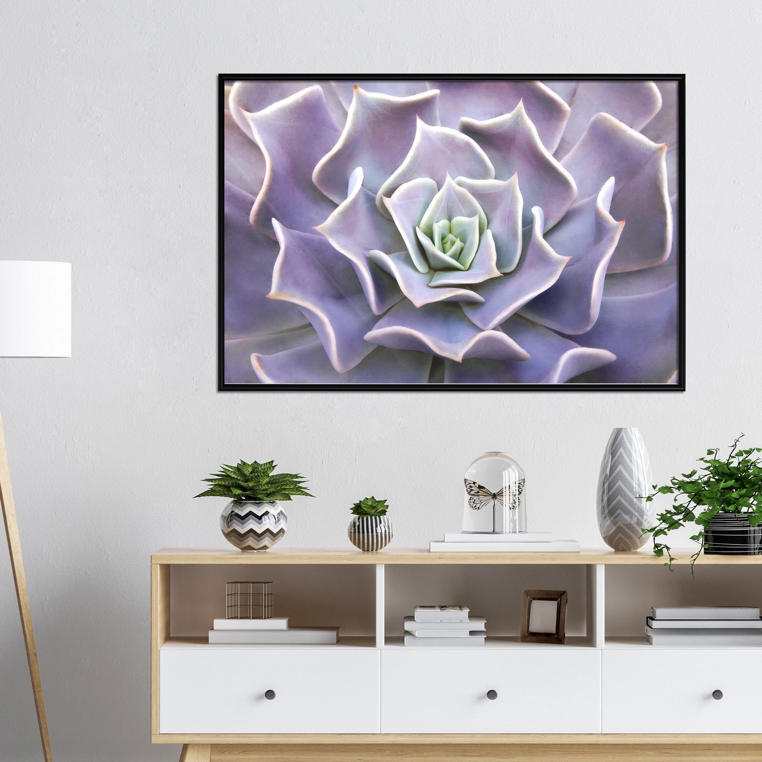 Affisch - Purple Succulent [Poster] 60x40 Svart ram, 60x40 cm