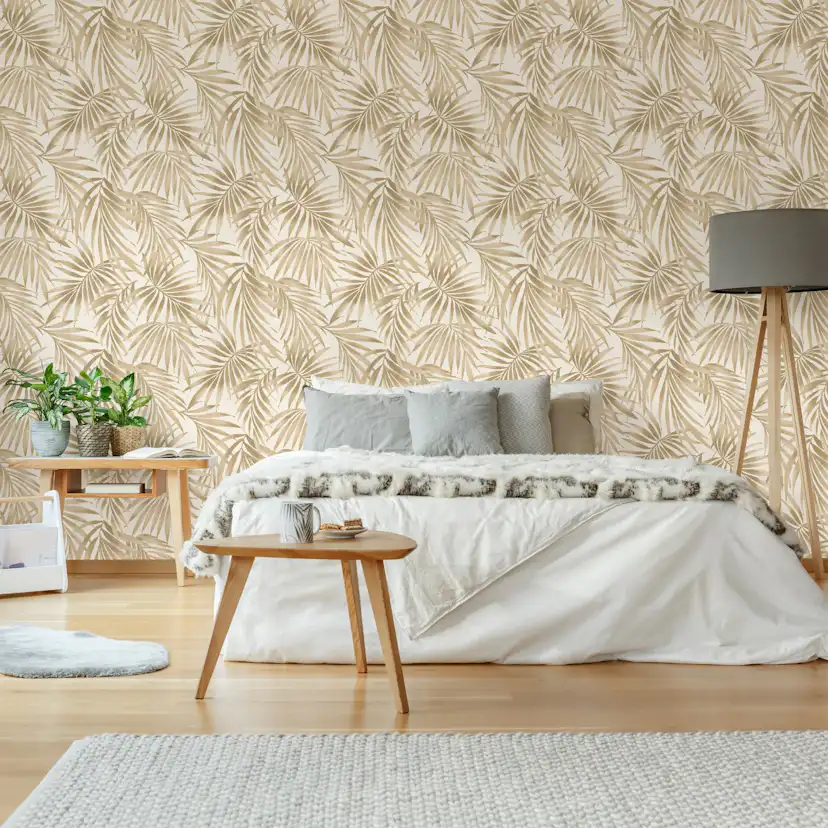 Tapet WOW Elegant Leaves Sand