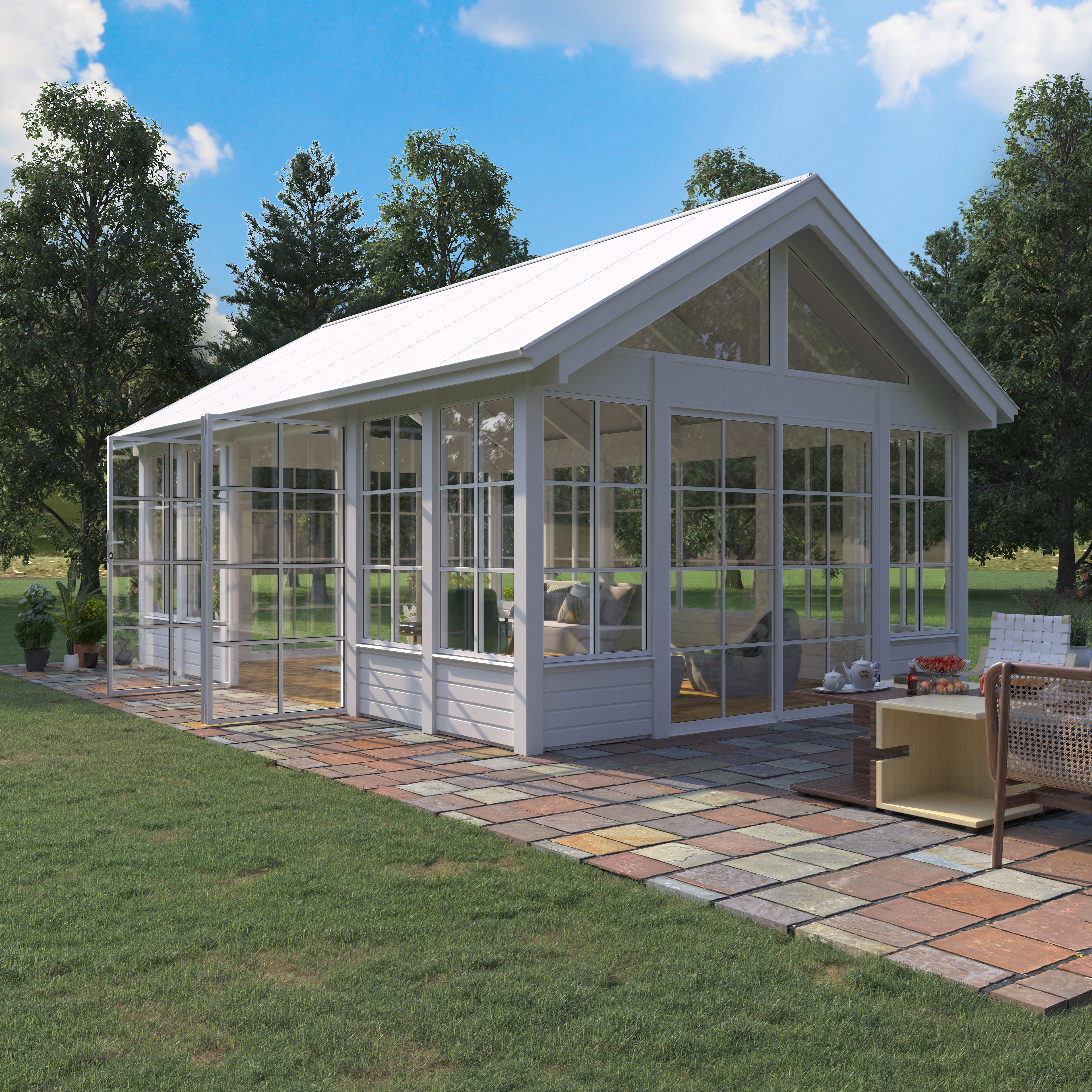 Växthus Landskap Grönska Förlängd Sommar 25 kvm