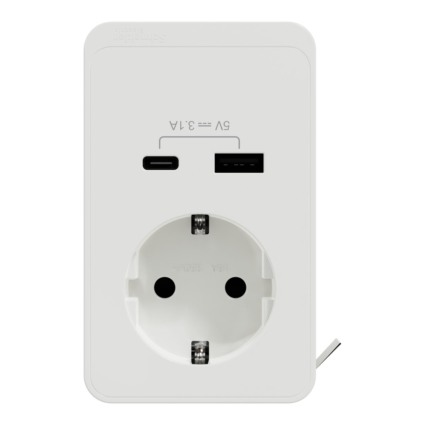 Bordsenhet Schneider Electric Unica System+ S USB A+C Jordat uttag