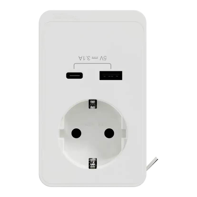 Bordsenhet Schneider Electric Unica System+ S USB A+C Jordat uttag