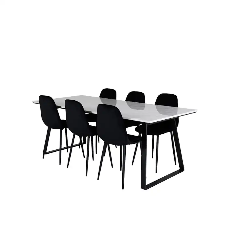 Matgrupp Venture Home Estelle med 6 Phoi Stolar Sammet