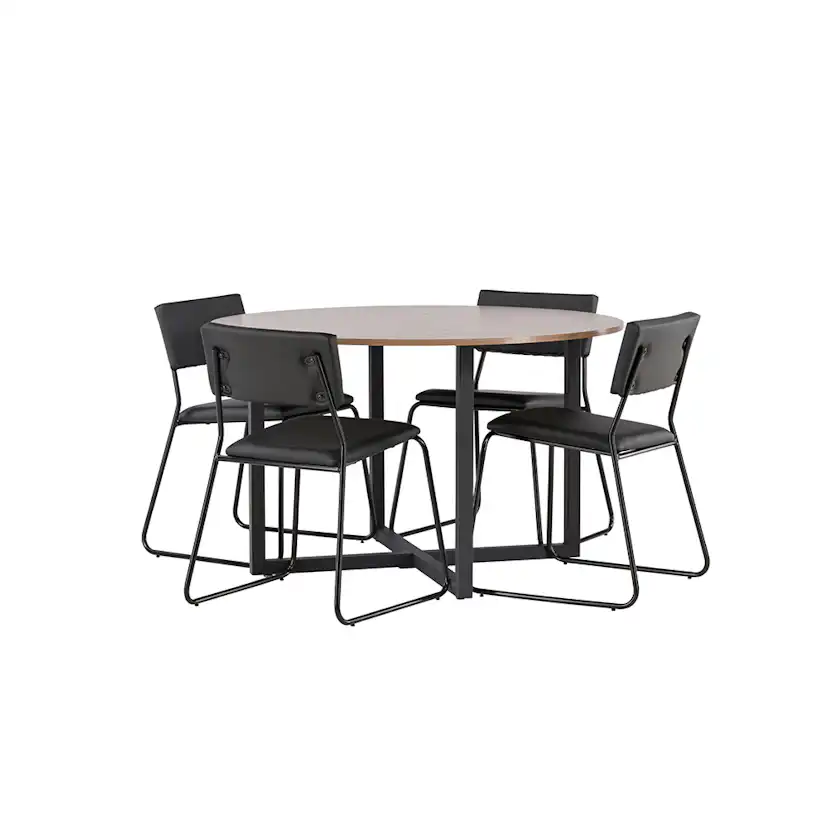 Matgrupp Venture Home Durango Ø 120 cm med 4 Kenth Stolar