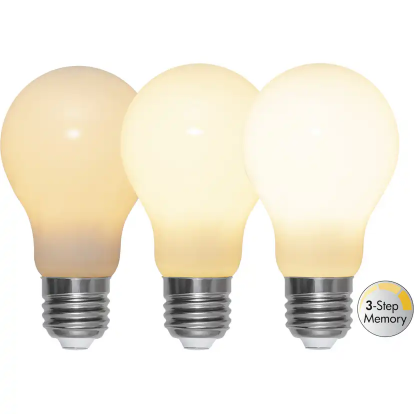 LED-Lampa Star Trading Opaque Filament RA90 3-step memory E27 A60