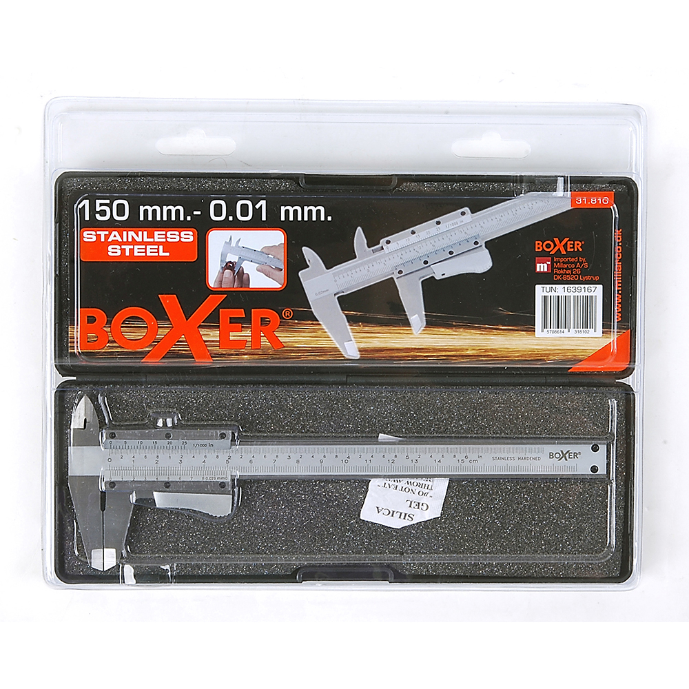 Skjutmått Boxer 150 mm Rostfritt Stål