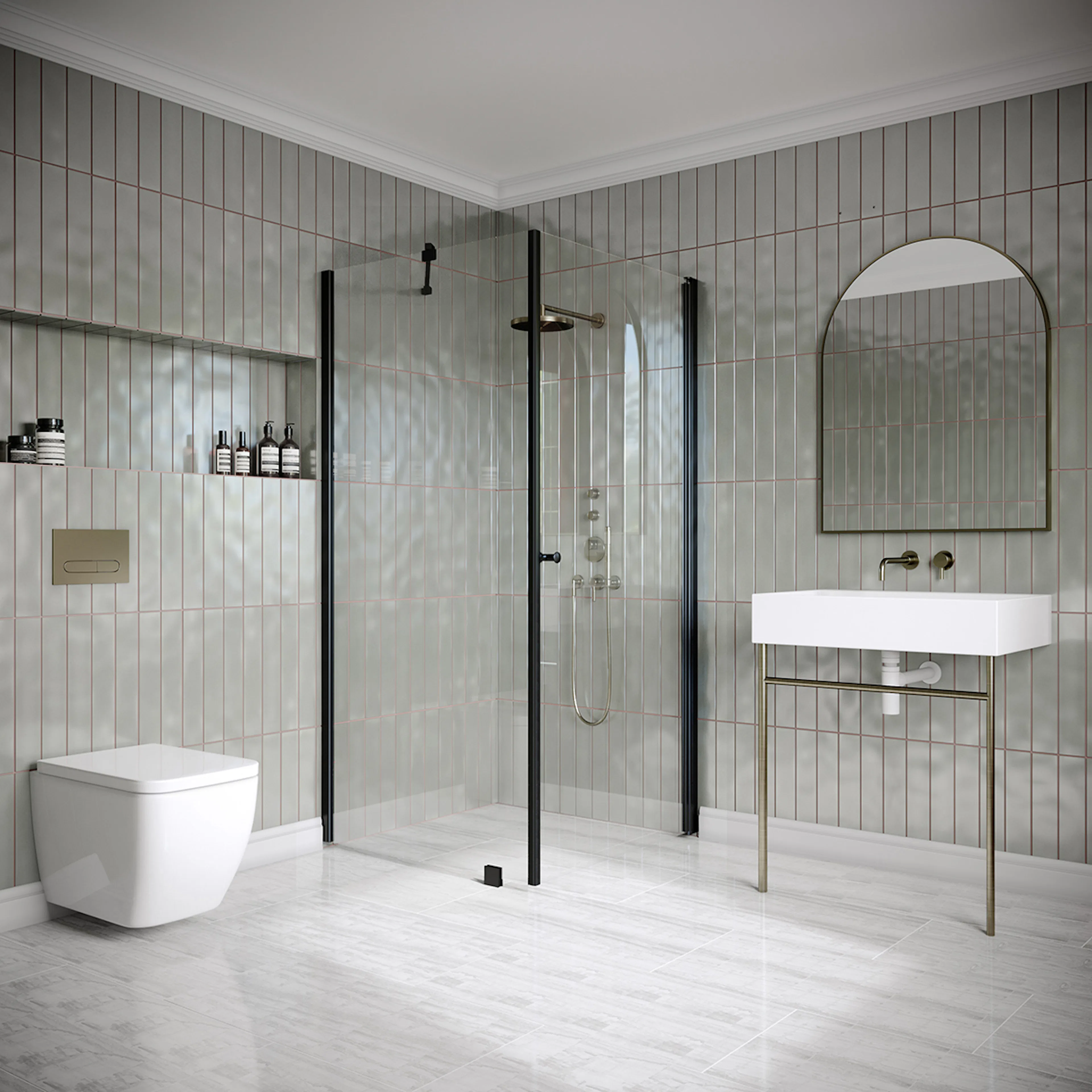 Hietakari Classic 146 802x805x1900 mm, Klarglas, Svarta profiler