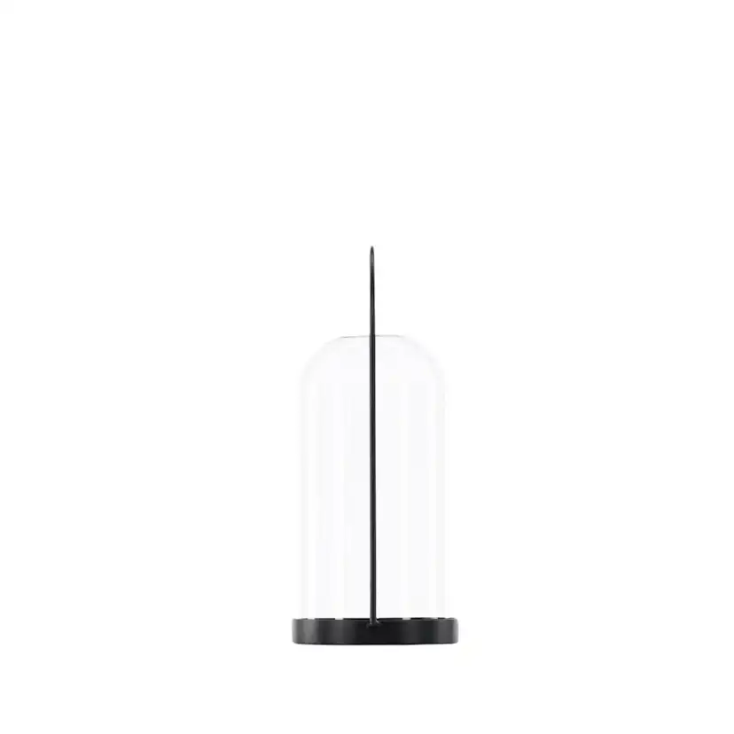 Flora Lantern - Black/Clear Glass - H25*11cm Diamater: 110 mm
