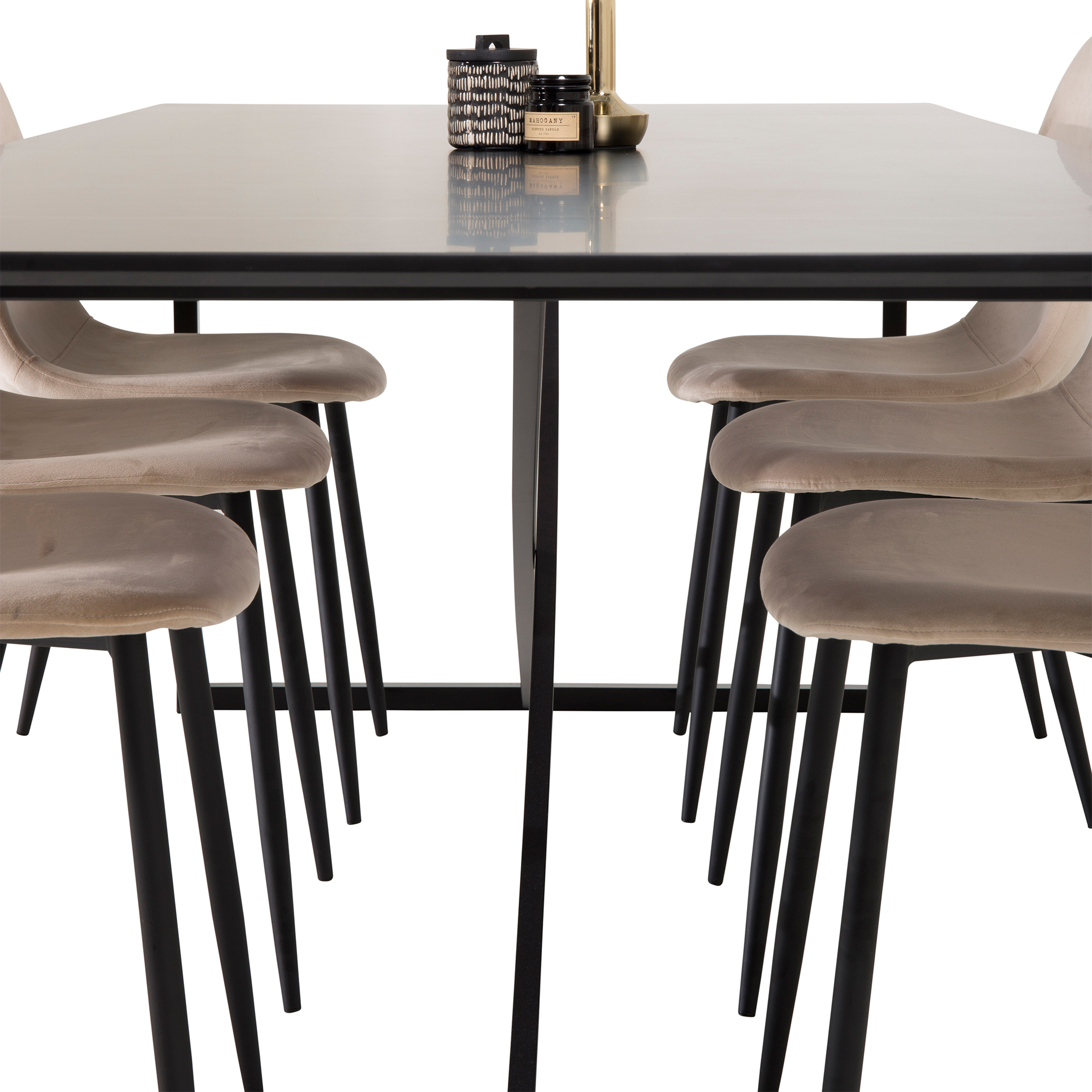 Matgrupp Venture Home Palaba med 6 Pobbie Stolar Sammet