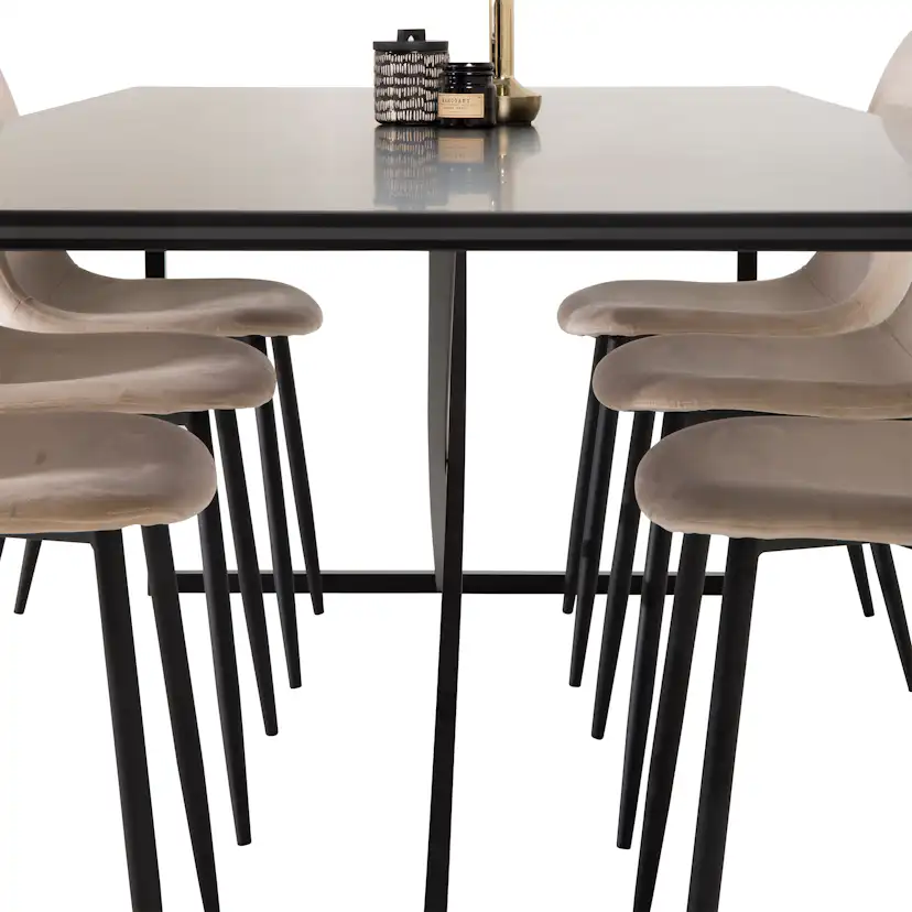 Matgrupp Venture Home Palaba med 6 Pobbie Stolar Sammet