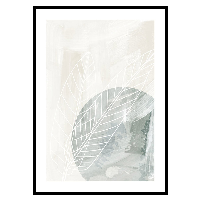 Poster Gallerix Watercolor Leaf Silhouette