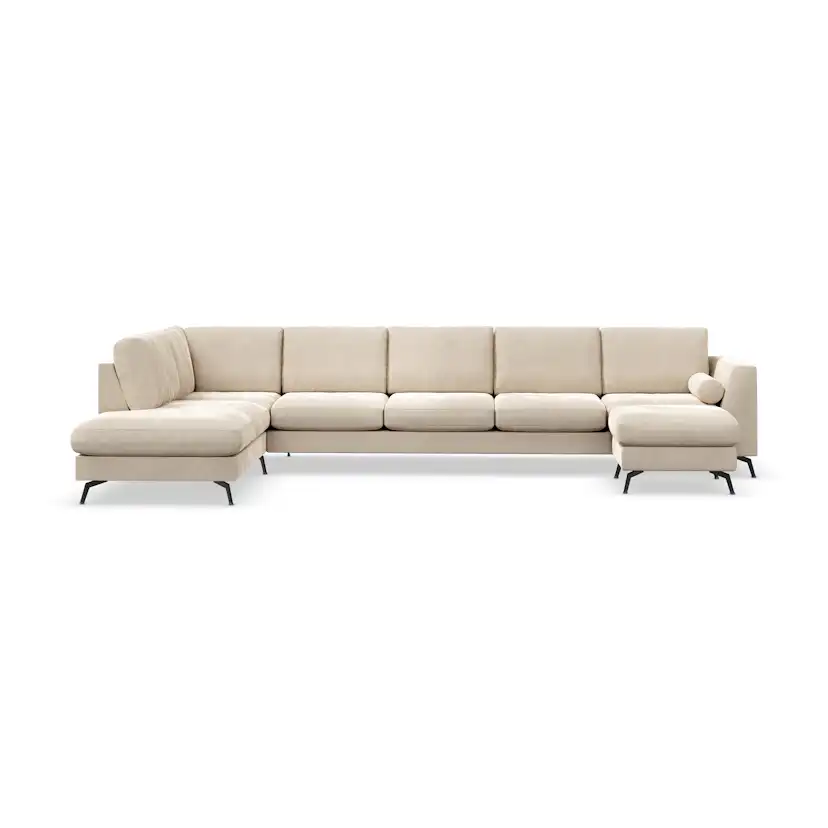 6-sitssoffa Scandinavian Choice Ocean Lyx U-formad med Schäslong 395 cm inkl Fotpall