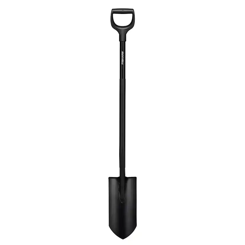 Dräneringspade Fiskars Ergonomic Pro Spetsig Svart