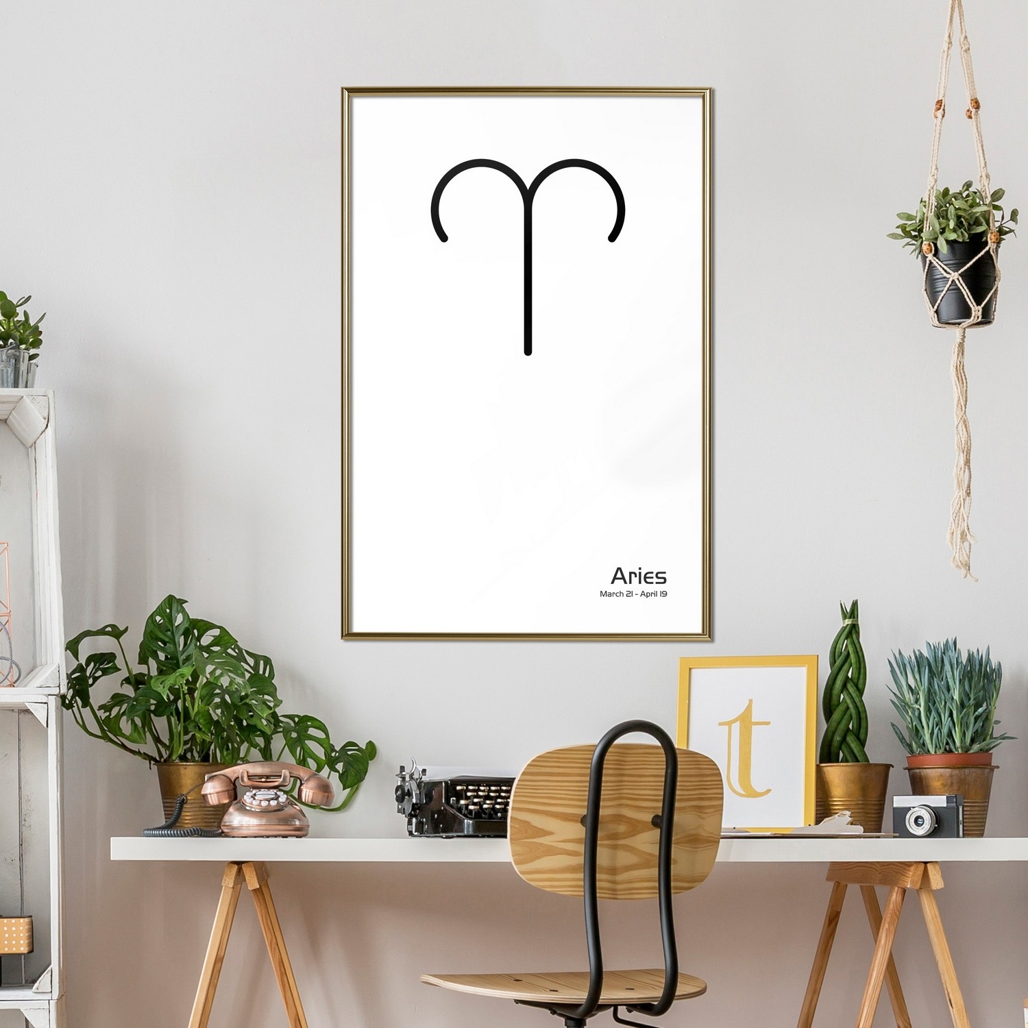Affisch - Aries [Poster] 40x60 Guld ram, 40x60 cm